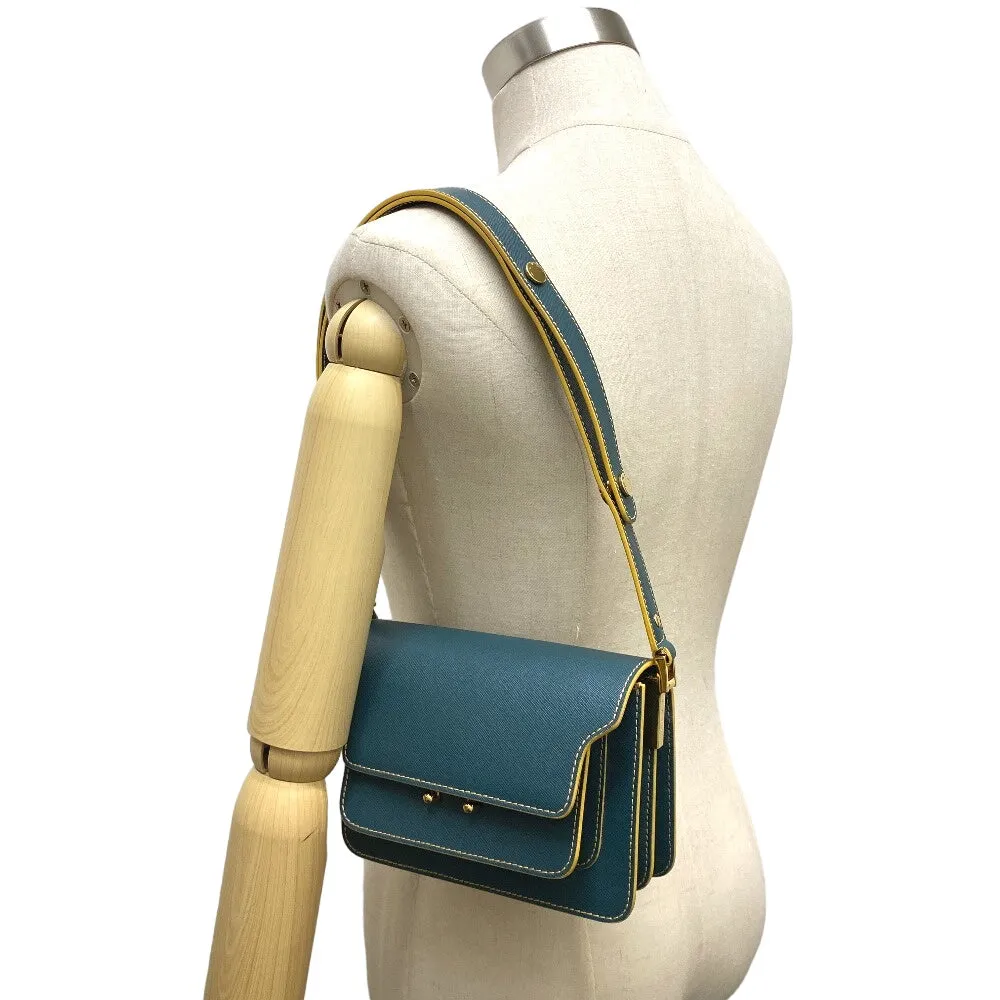 MARNI Shoulder Bag leather green trunk Women Used