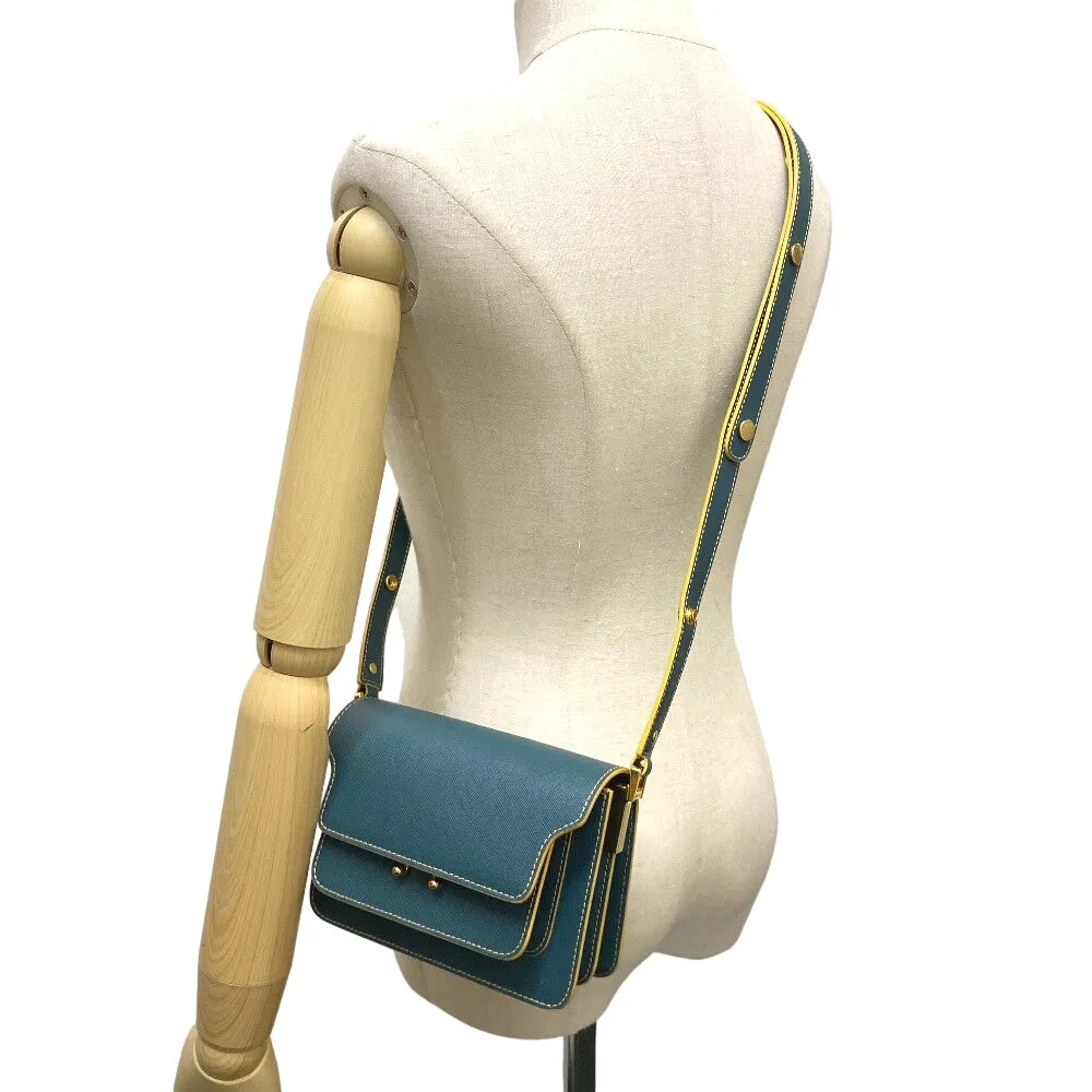 MARNI Shoulder Bag leather green trunk Women Used