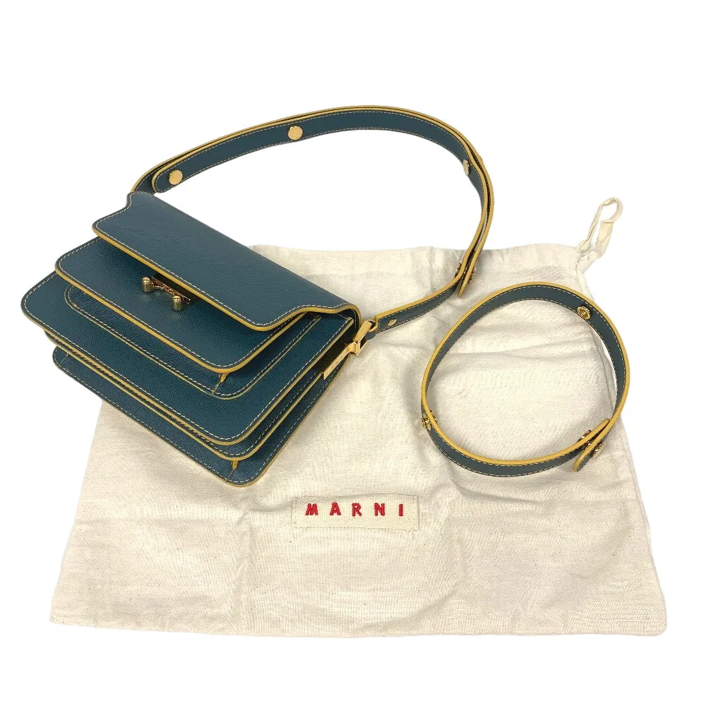 MARNI Shoulder Bag leather green trunk Women Used