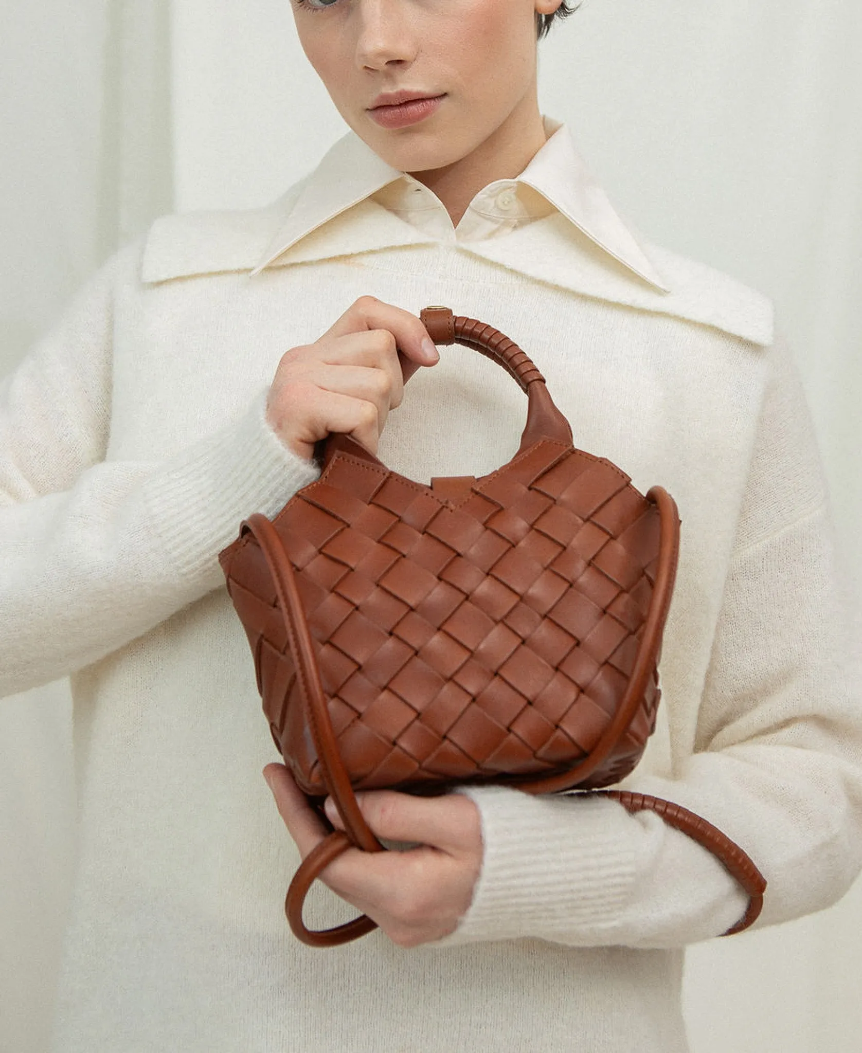 MISU MINI Umber Nubuck Crossbody bag