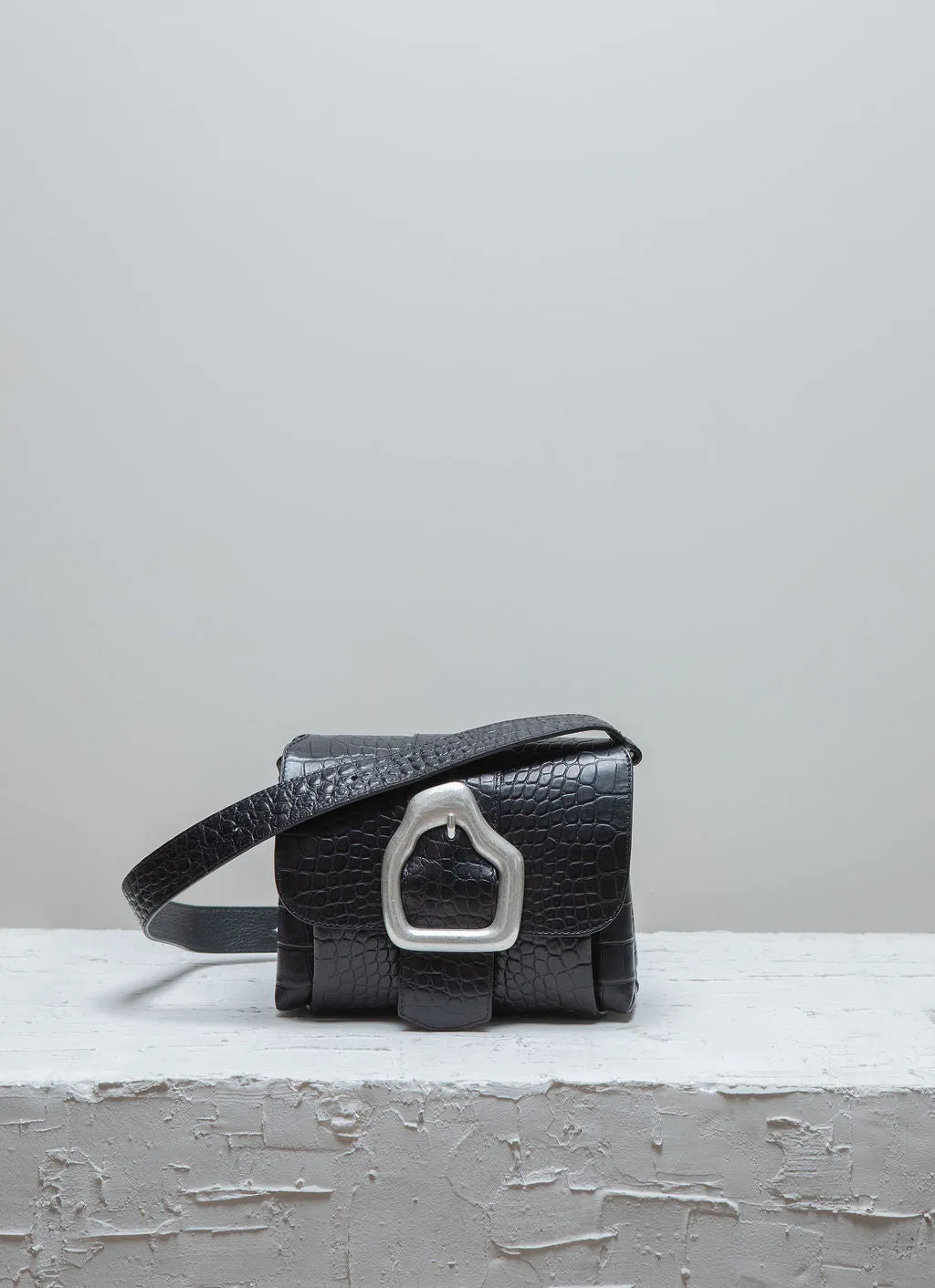NAMI MINI Black Croco Crossbody bag