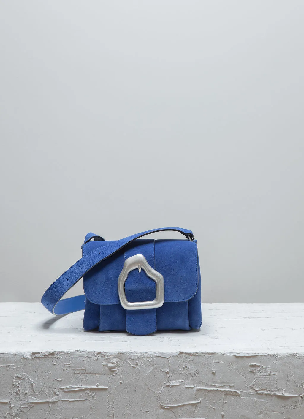 NAMI MINI Klein Blue Suede Crossbody bag