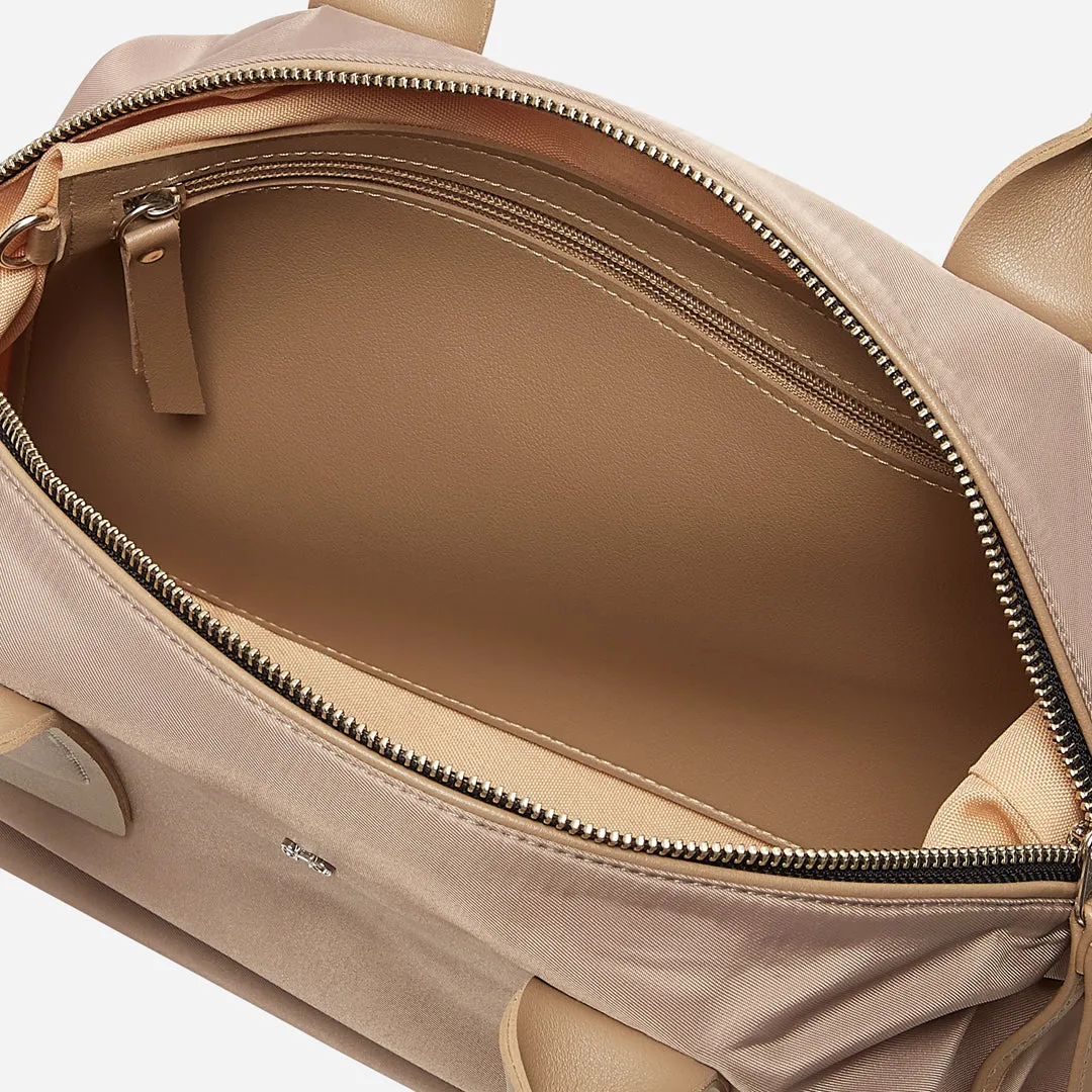 NOLAN MEDIUM SATEEN  NYLON HANDBAG BEIGE