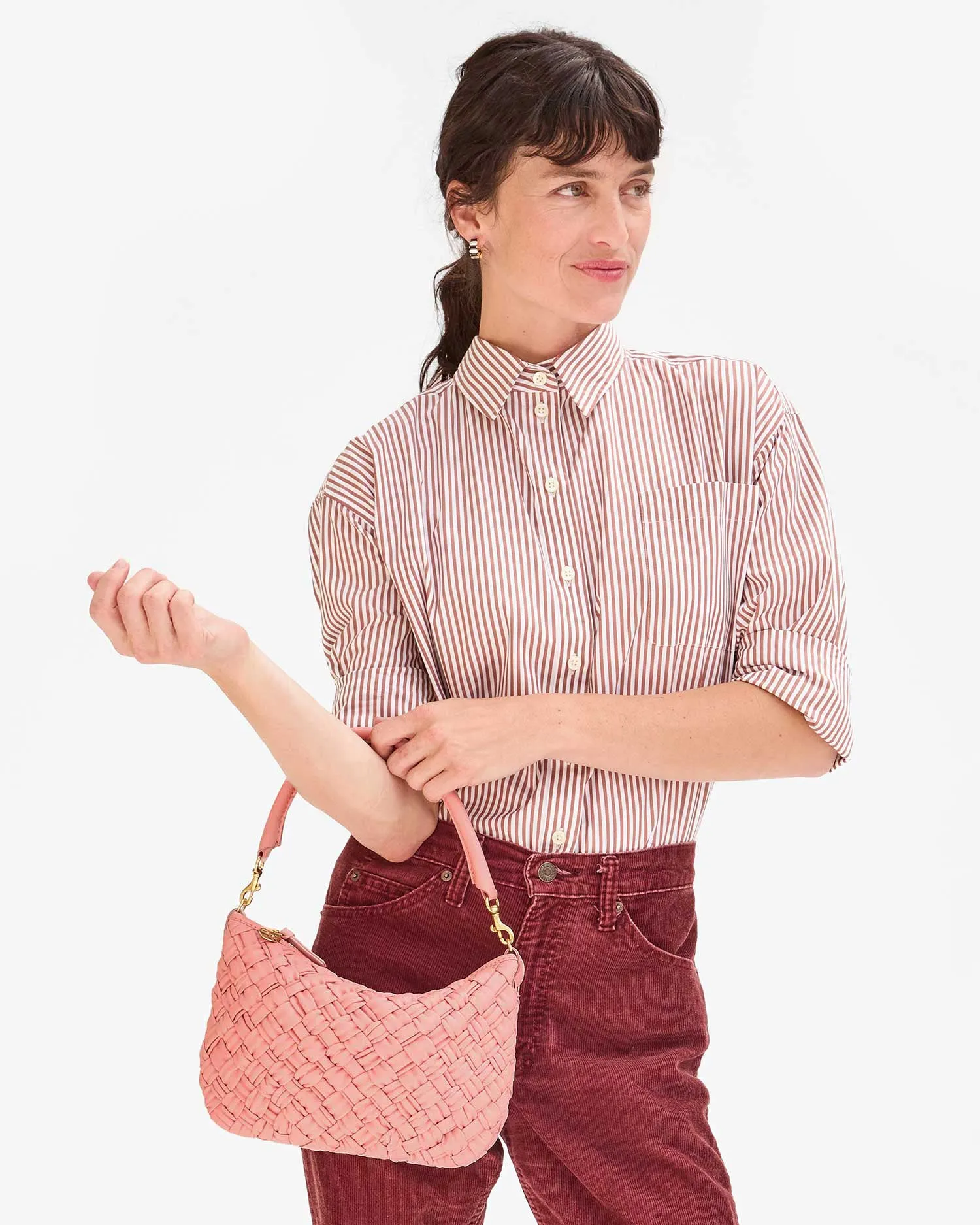 Petit Moyen Handbags - Crossbody - Petit Moyen Blush Puffy Woven