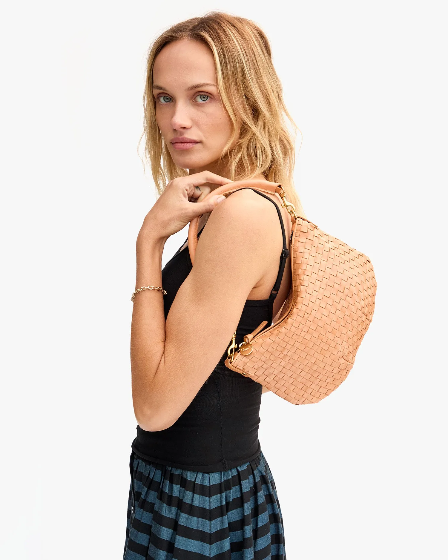 Petit Moyen Handbags - Top Handle - Petit Moyen Bisque Woven Checker
