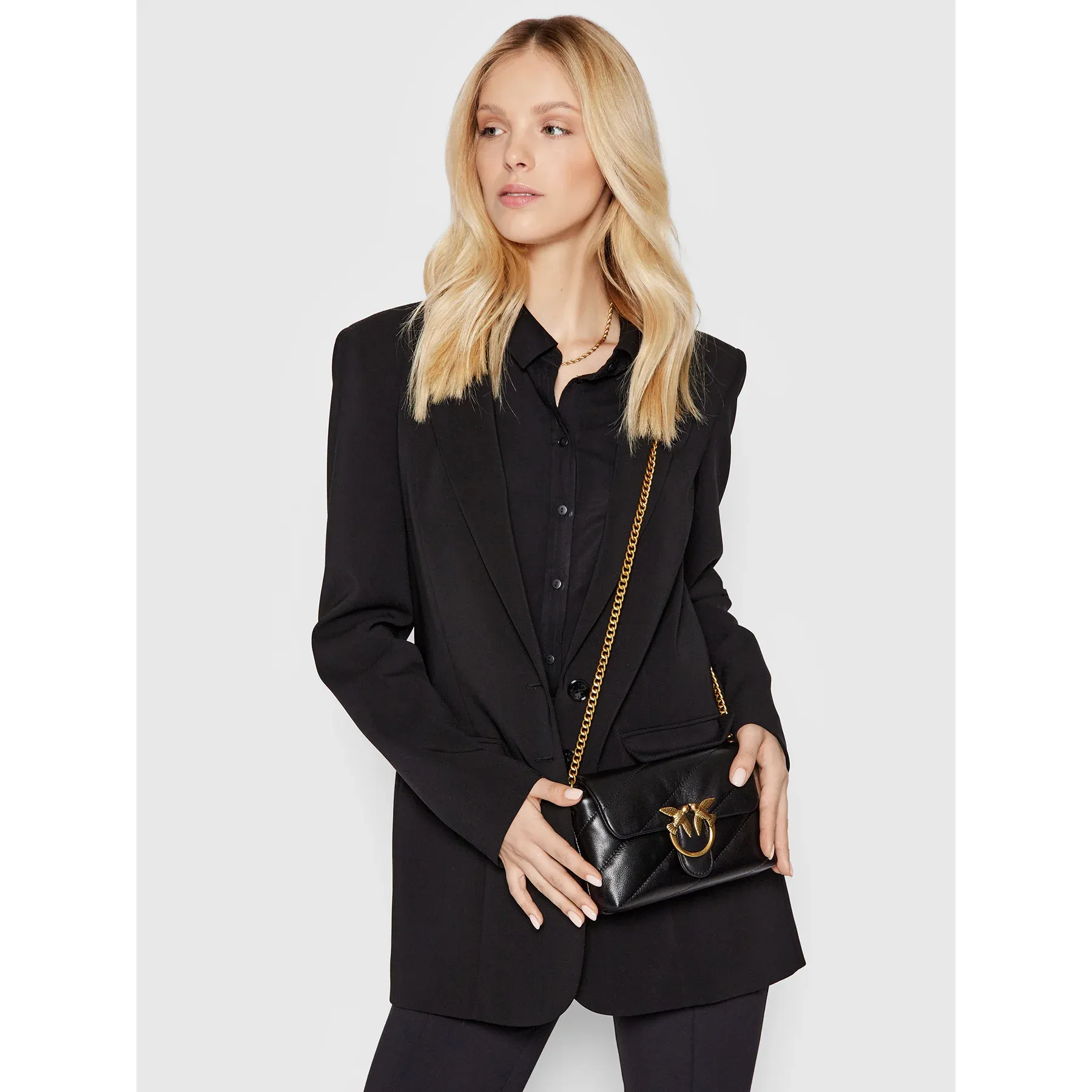 P.I.N.K.O LOVE MINI PUFF MAXY QUILT CROSSBODY BAG