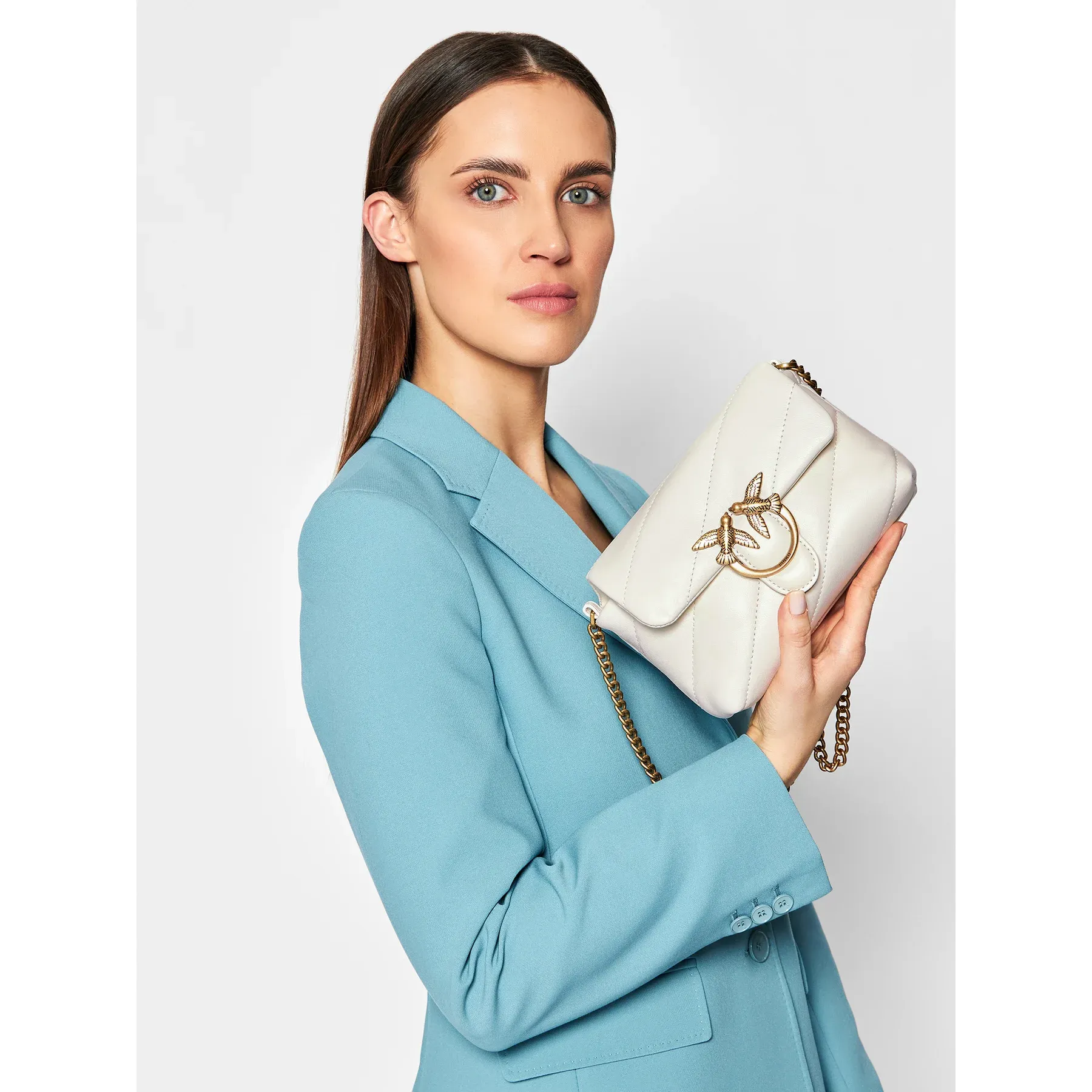 P.I.N.K.O LOVE MINI PUFF MAXY QUILT CROSSBODY BAG