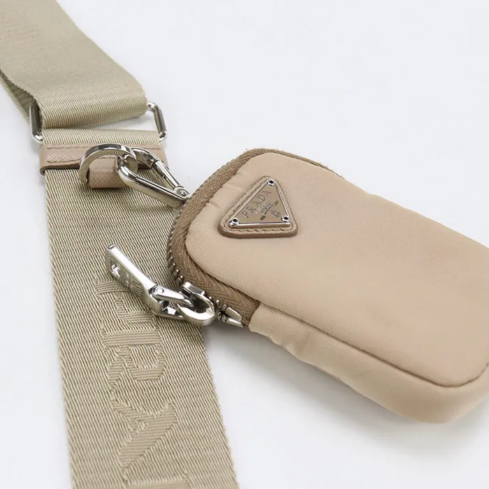 PRADA 1BH204 Re-Nylon Bags Re-Edition 2005 Diagonal shoulder bag beige Women