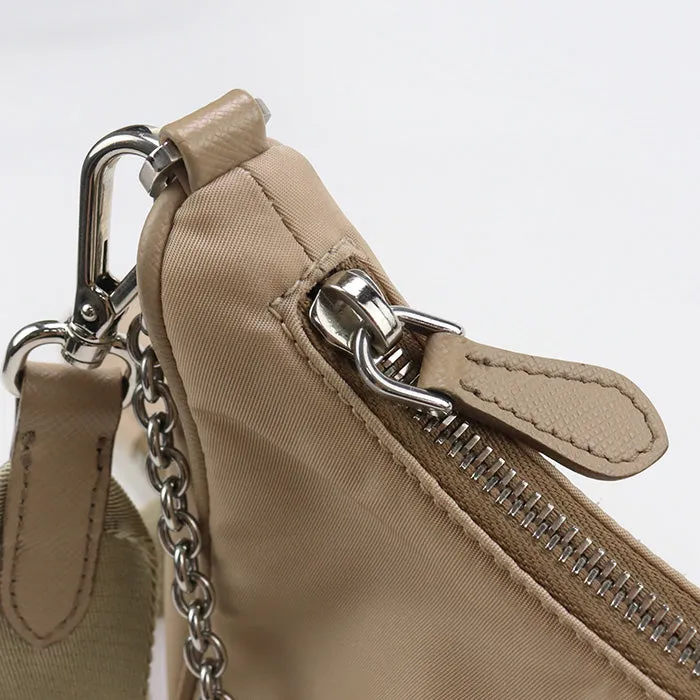 PRADA 1BH204 Re-Nylon Bags Re-Edition 2005 Diagonal shoulder bag beige Women
