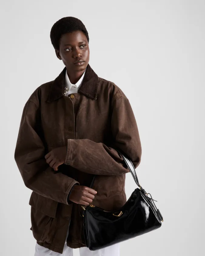 Prada aim??e medium naplak leather shoulder bag