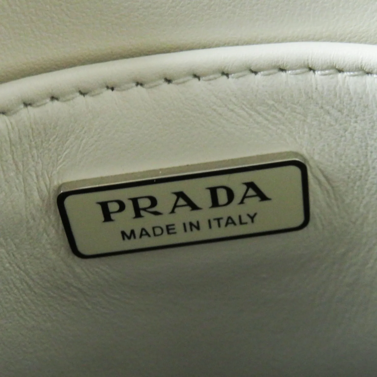 PRADA Shoulder Bag 1BA331 SPAZZOLATO (brushed leather) BIANCO Small Brushed Leather Women Used