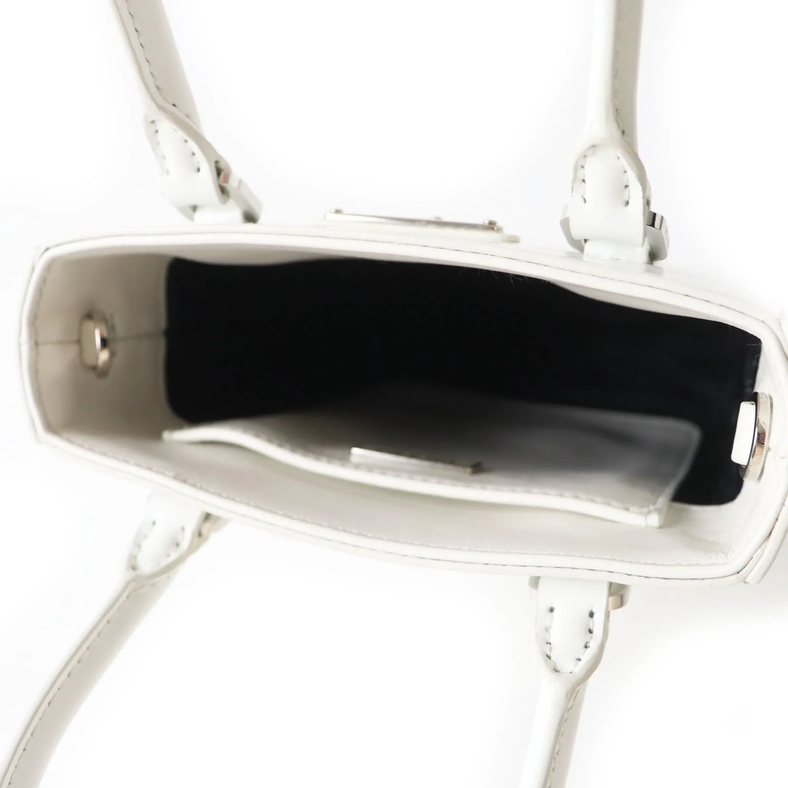 PRADA Shoulder Bag 1BA331 SPAZZOLATO (brushed leather) BIANCO Small Brushed Leather Women Used