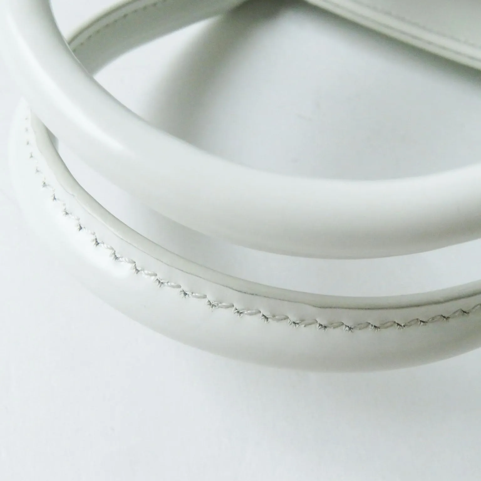 PRADA Shoulder Bag 1BA331 SPAZZOLATO (brushed leather) BIANCO Small Brushed Leather Women Used