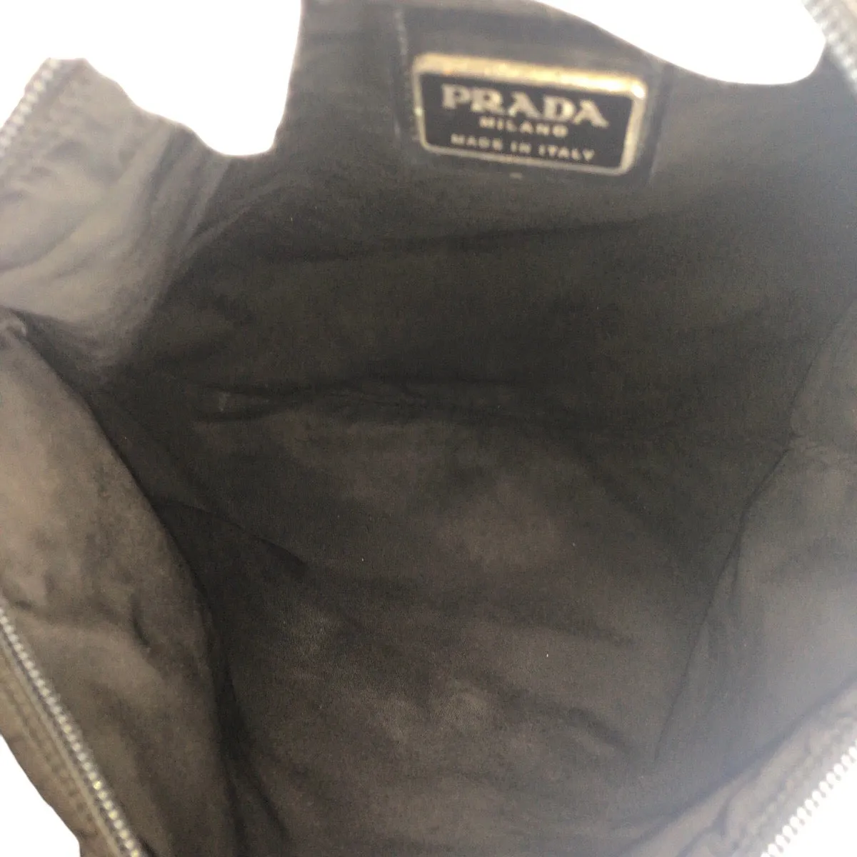 PRADA Shoulder Bag 42 Nylon black Test Triangle With logo