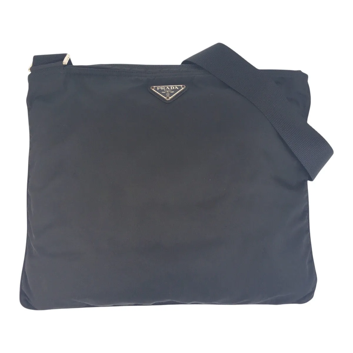 PRADA Shoulder Bag 42 Nylon black Test Triangle With logo