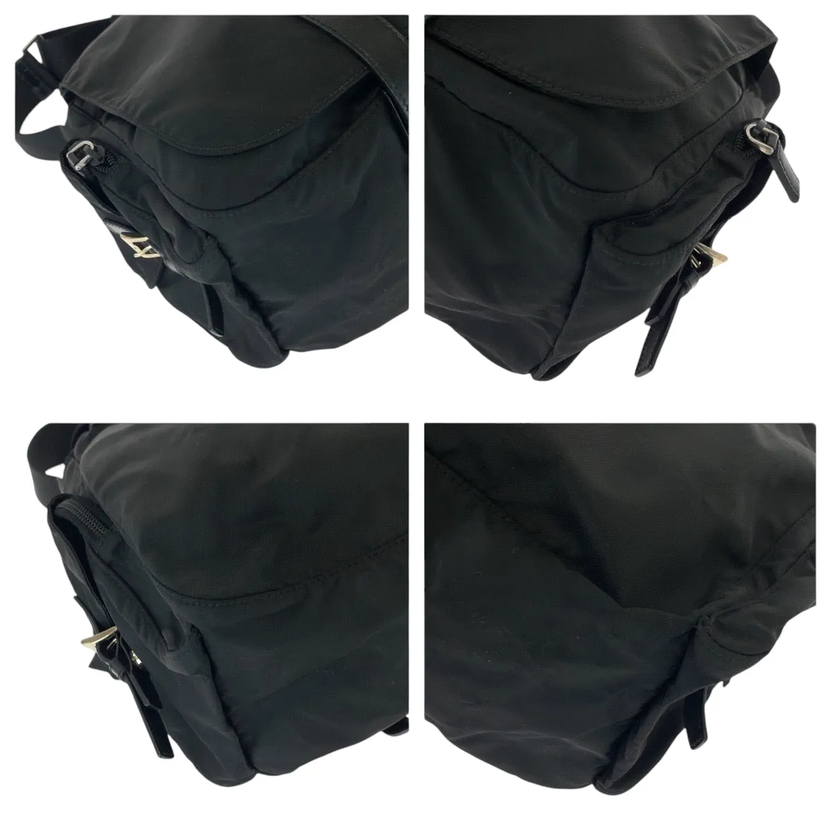 PRADA Shoulder Bag BT0643 Nylon black Test Triangle With logo