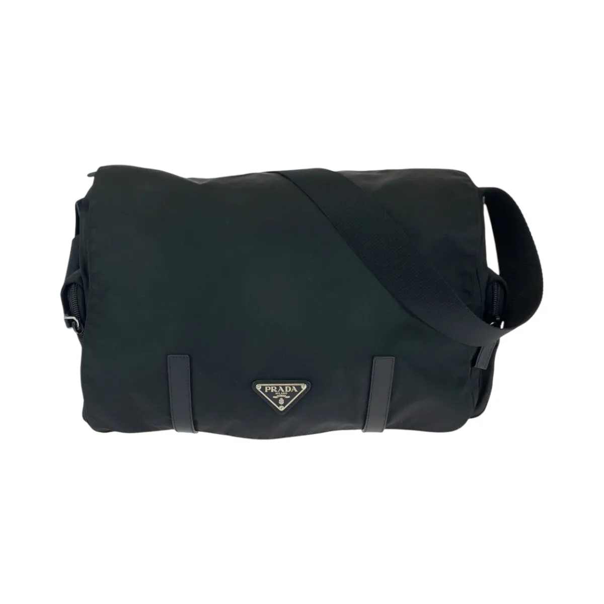 PRADA Shoulder Bag BT0643 Nylon black Test Triangle With logo