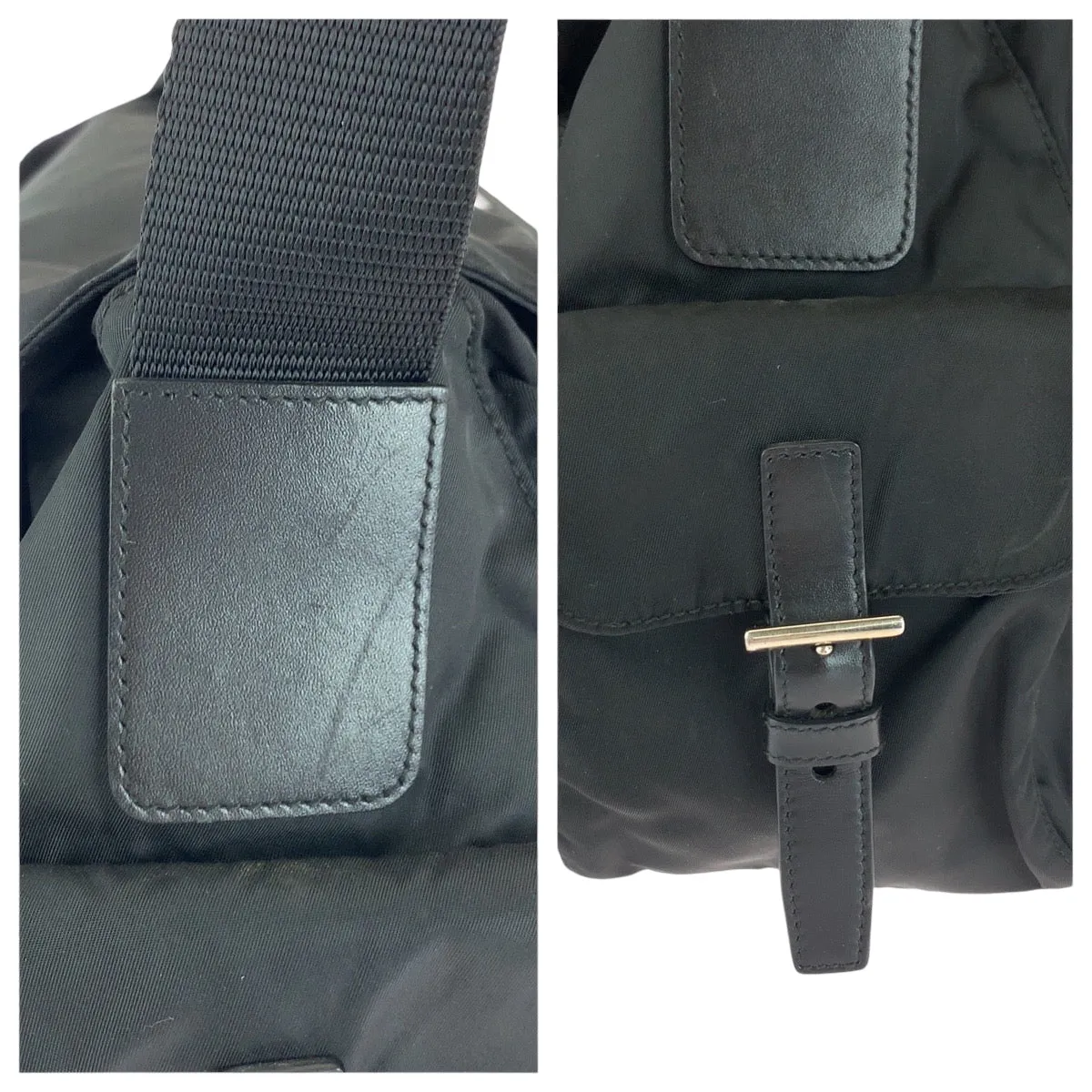 PRADA Shoulder Bag BT0643 Nylon black Test Triangle With logo