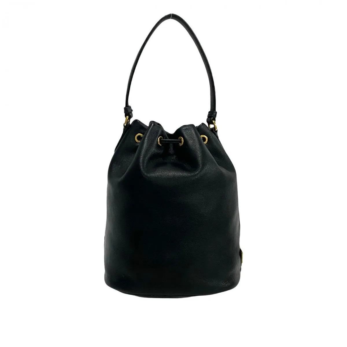 PRADA Shoulder Bag leather black duet