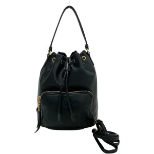 PRADA Shoulder Bag leather black duet