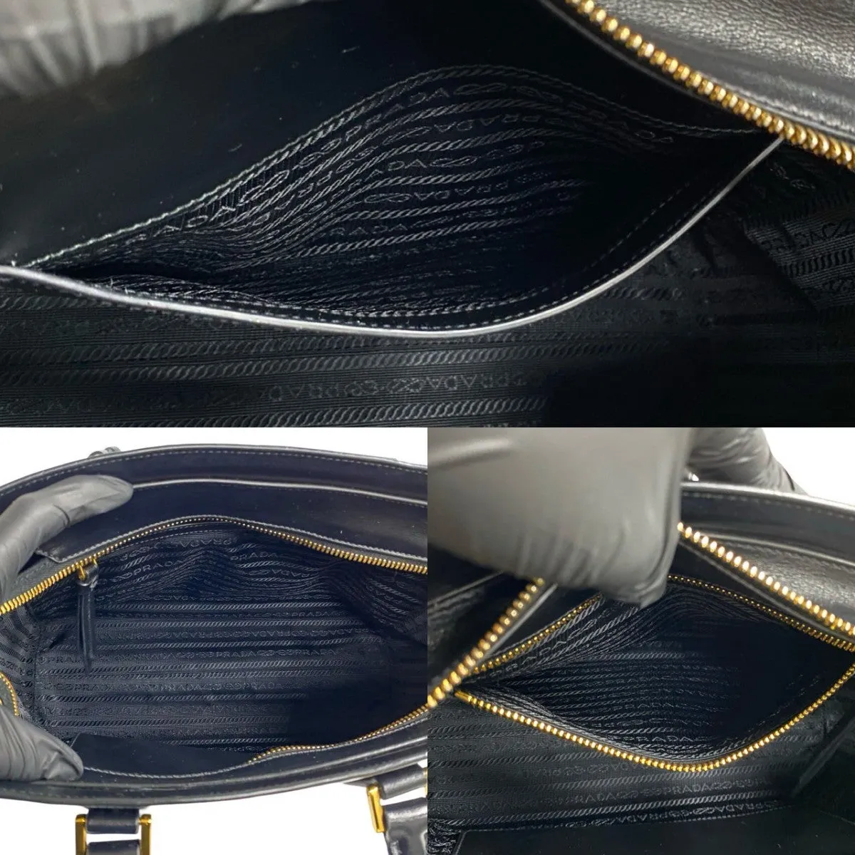 PRADA Shoulder Bag leather black