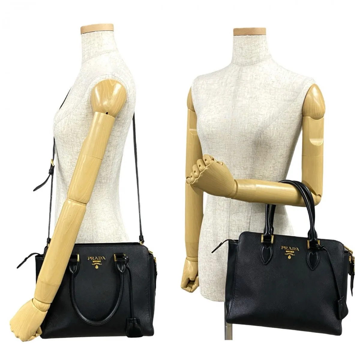 PRADA Shoulder Bag leather black