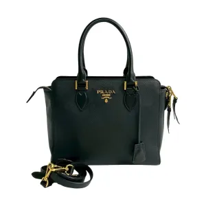 PRADA Shoulder Bag leather black