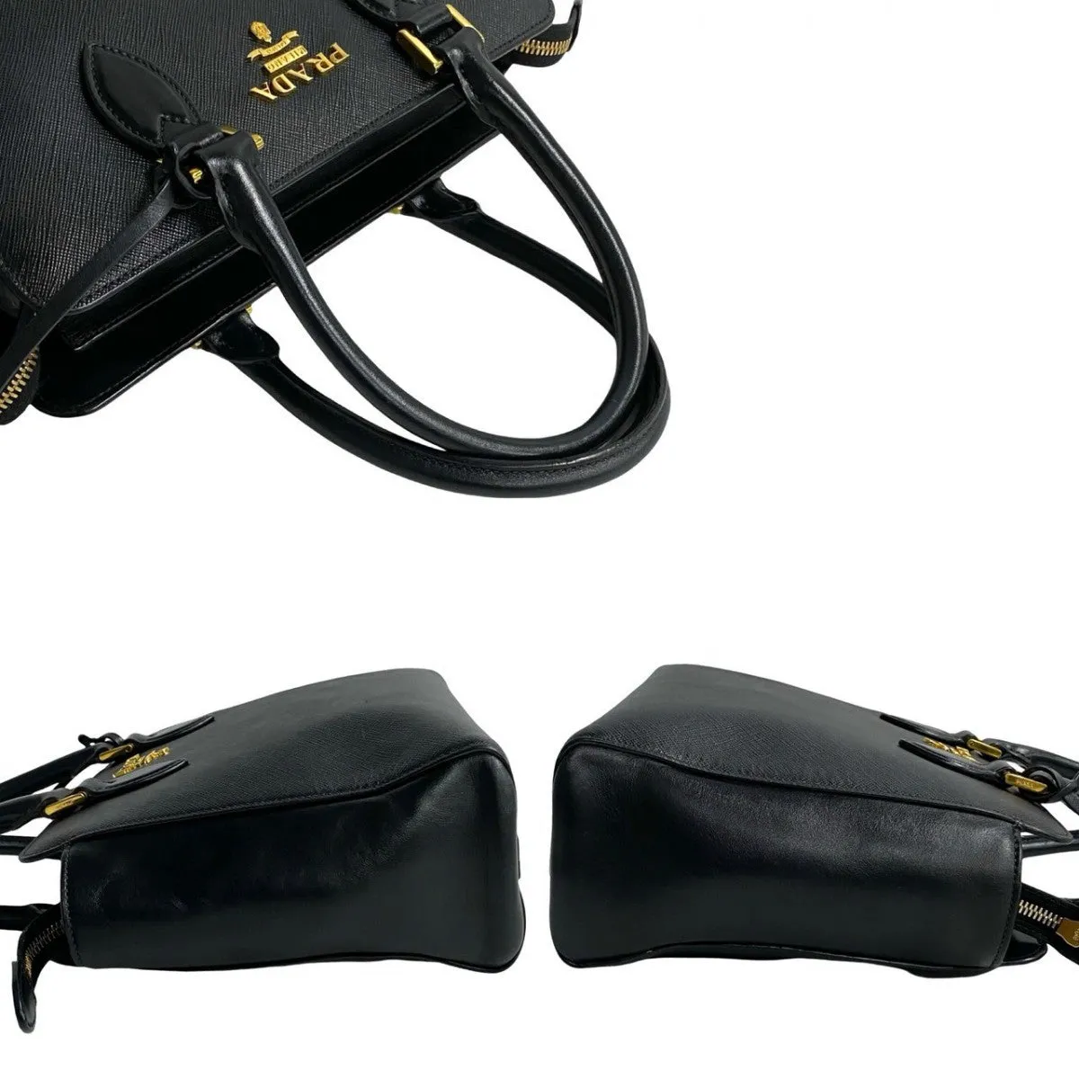 PRADA Shoulder Bag leather black