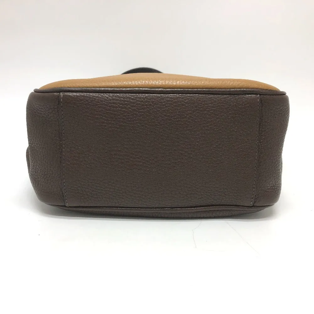 PRADA Shoulder Bag leather Brown Triangle logo By color Women Silver hardware Used