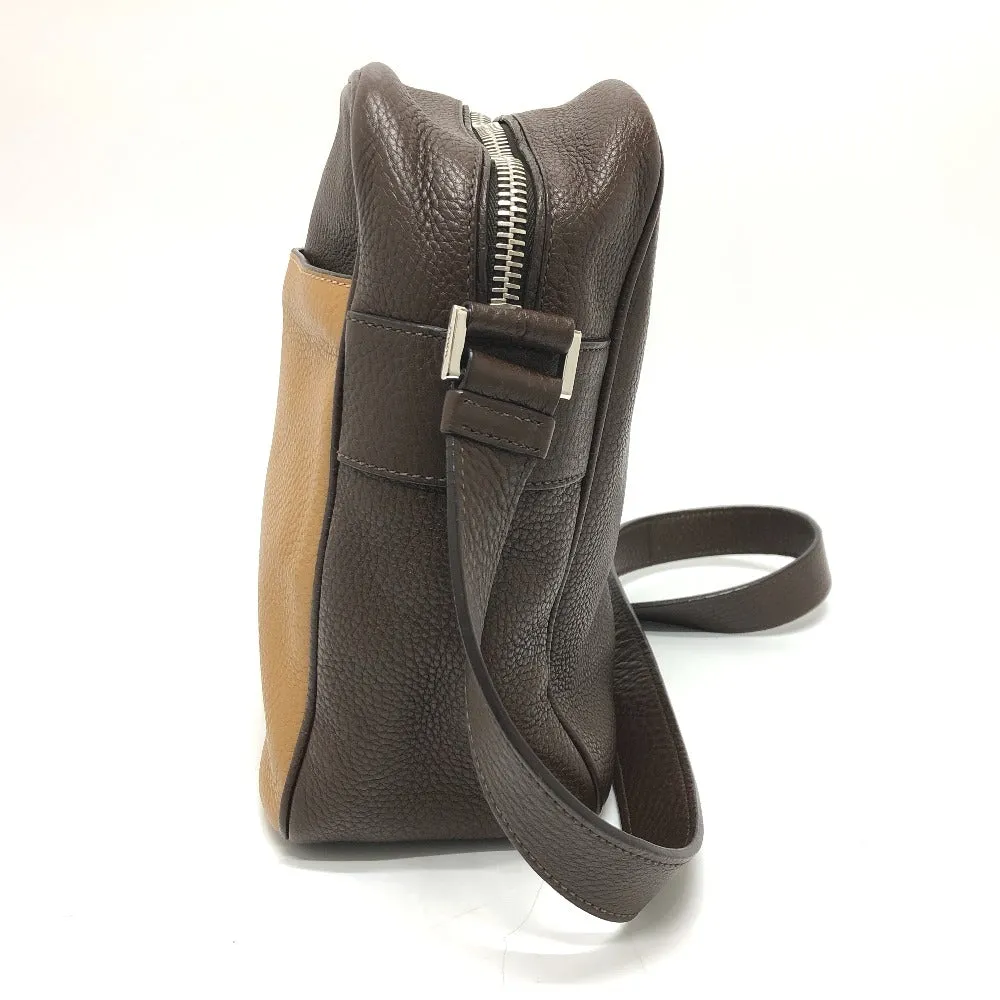 PRADA Shoulder Bag leather Brown Triangle logo By color Women Silver hardware Used