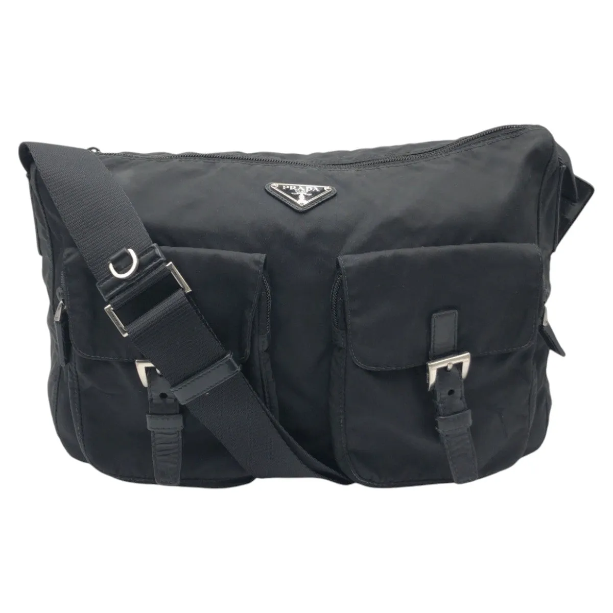 PRADA Shoulder Bag Nylon Black black Shoulder Bag Messenger Bag Unisex Test Triangular logo mens Used