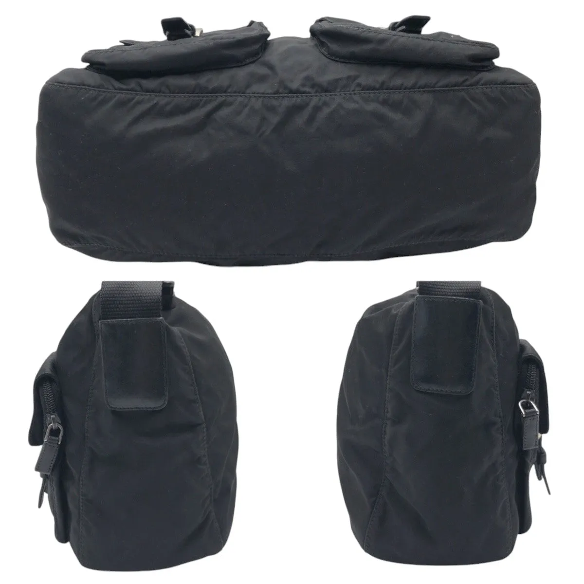 PRADA Shoulder Bag Nylon Black black Shoulder Bag Messenger Bag Unisex Test Triangular logo mens Used