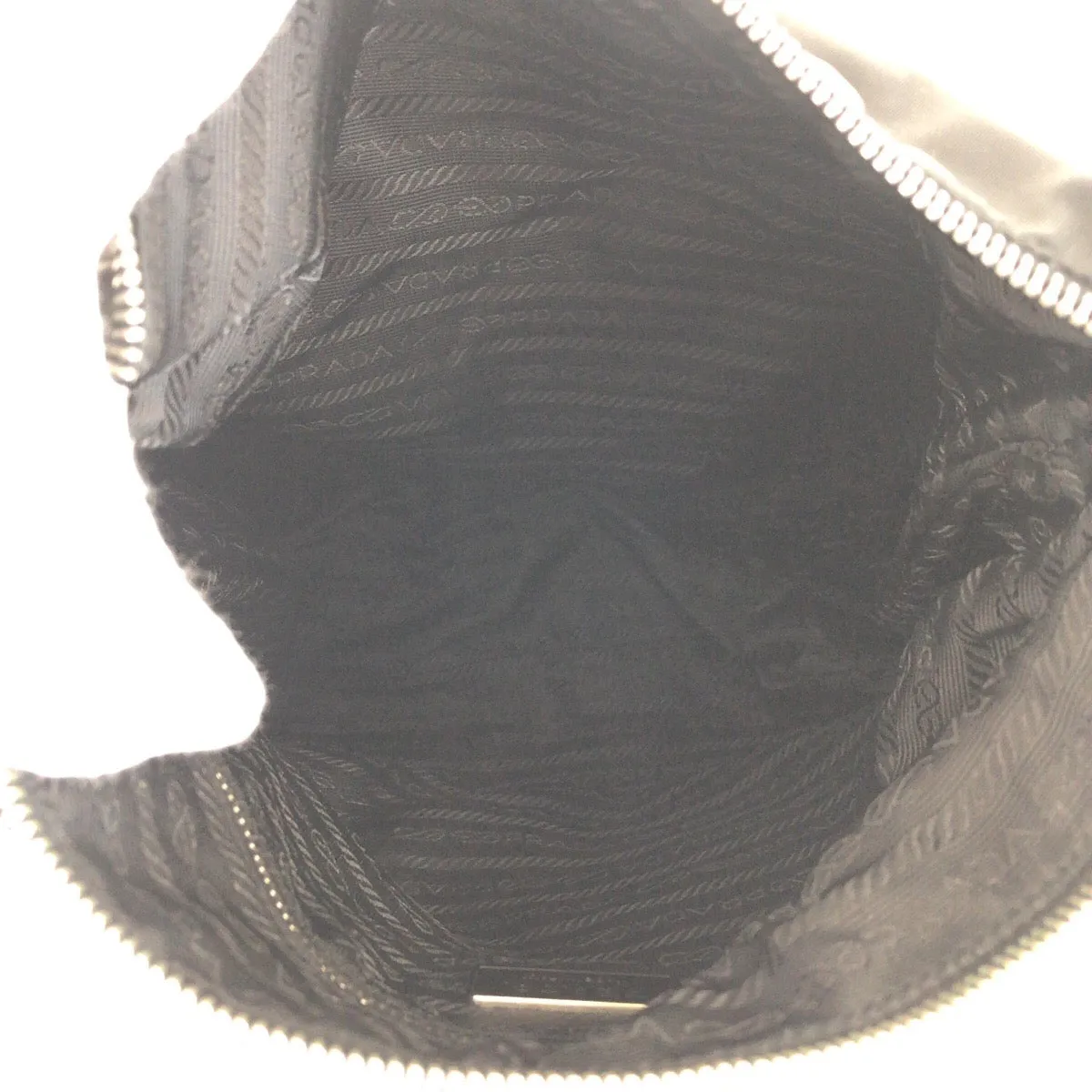 PRADA Shoulder Bag Nylon black Test Triangle With logo