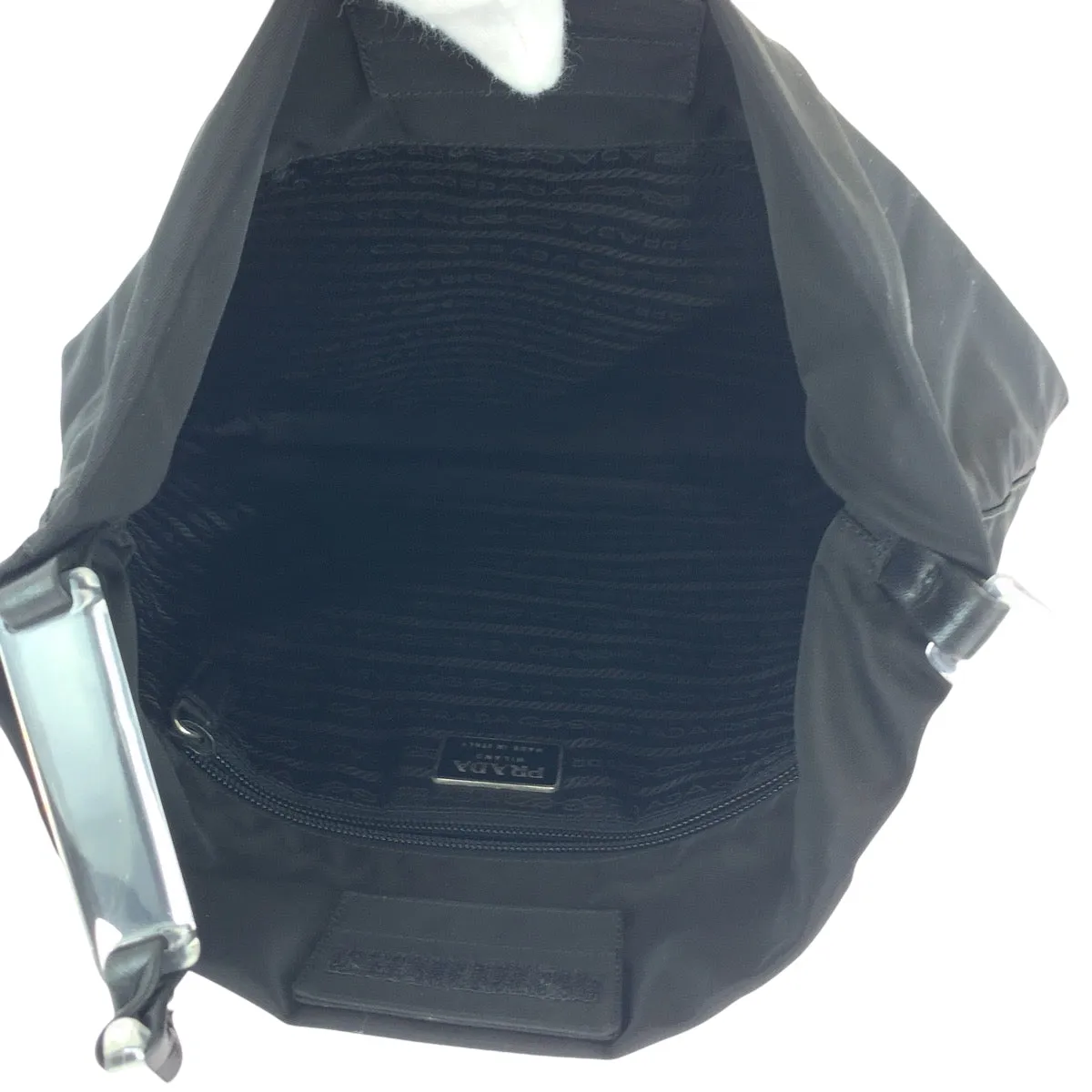 PRADA Shoulder Bag Nylon black Test Triangle With logo