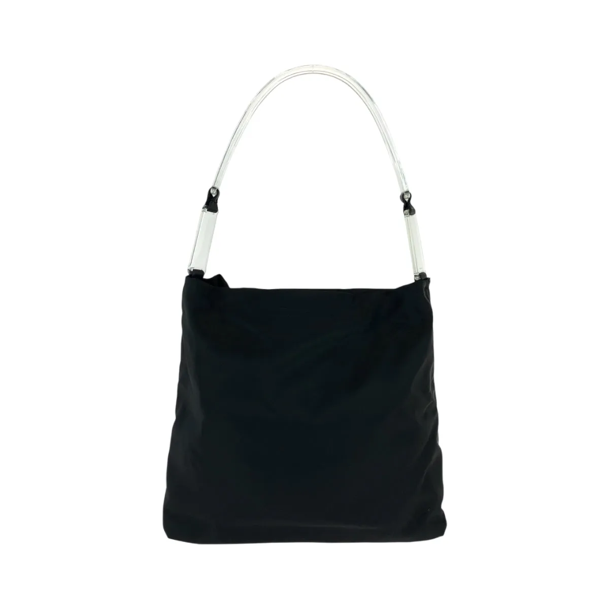 PRADA Shoulder Bag Nylon black Test Triangle With logo