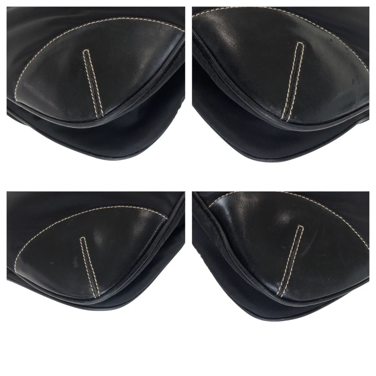 PRADA Shoulder Bag Nylon black Test Triangle With logo