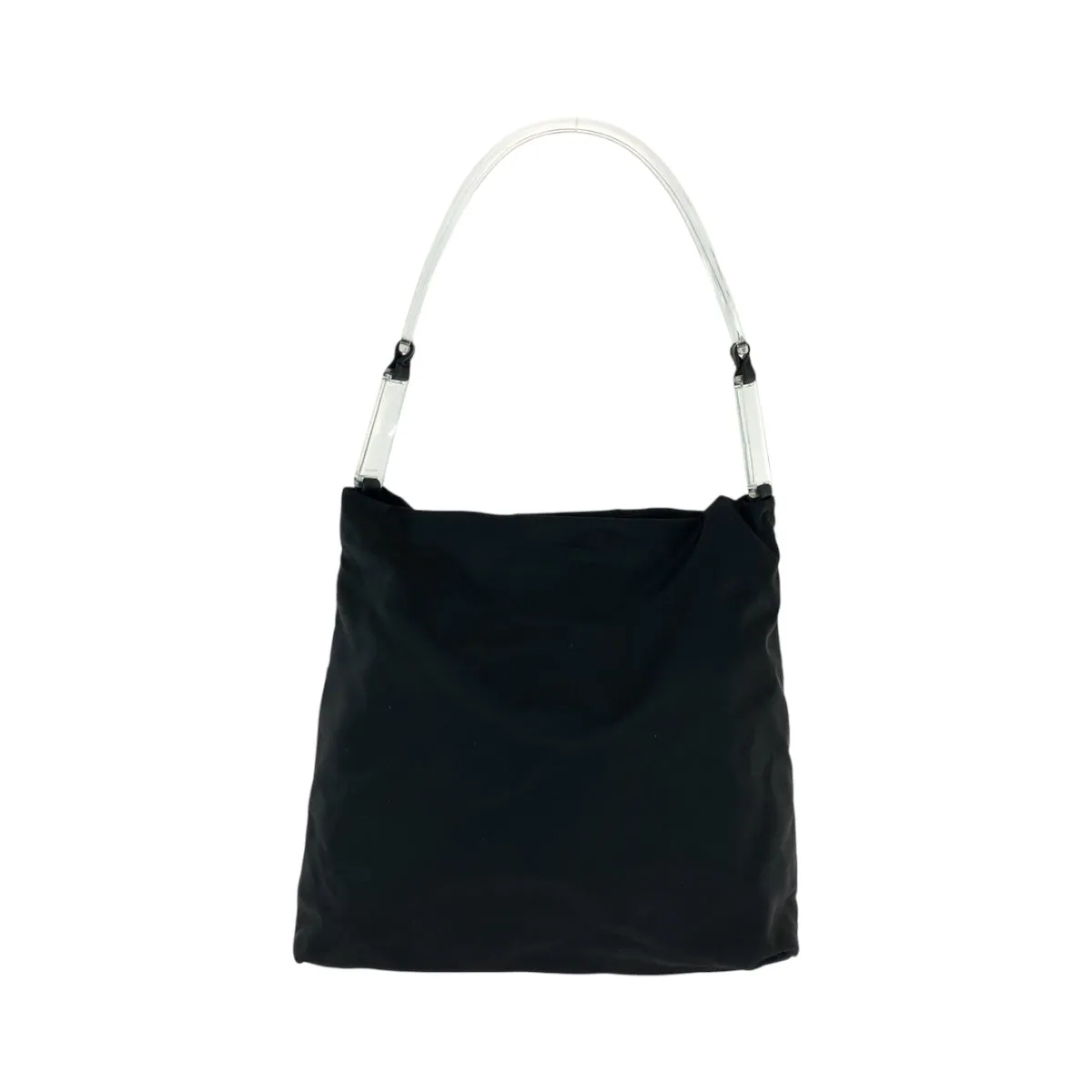 PRADA Shoulder Bag Nylon black Test Triangle With logo