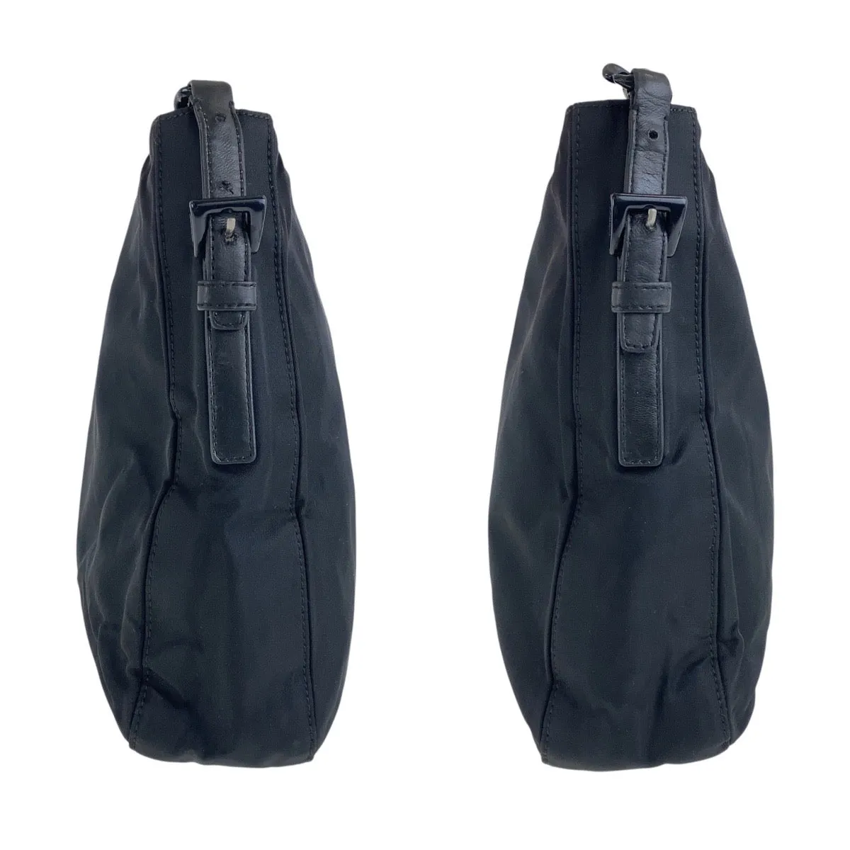 PRADA Shoulder Bag Nylon black Test Triangle With logo