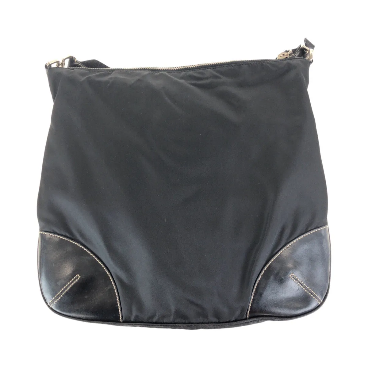 PRADA Shoulder Bag Nylon black Test Triangle With logo