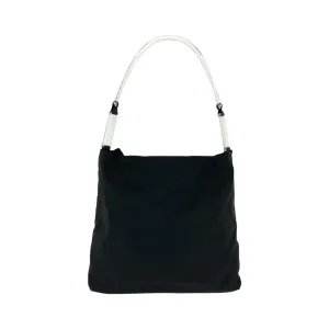 PRADA Shoulder Bag Nylon black Test Triangle With logo