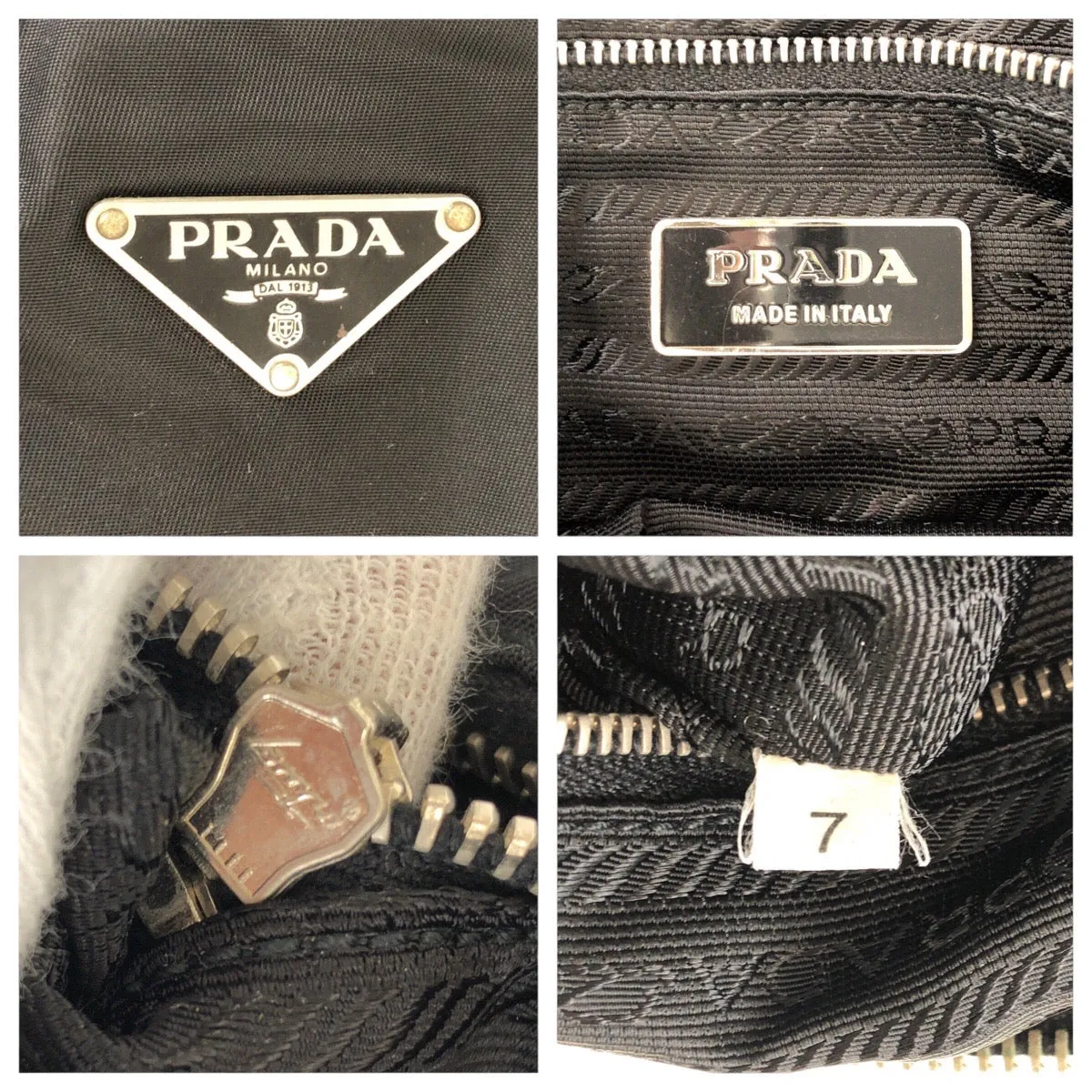 PRADA Shoulder Bag Nylon black Test Triangle With logo