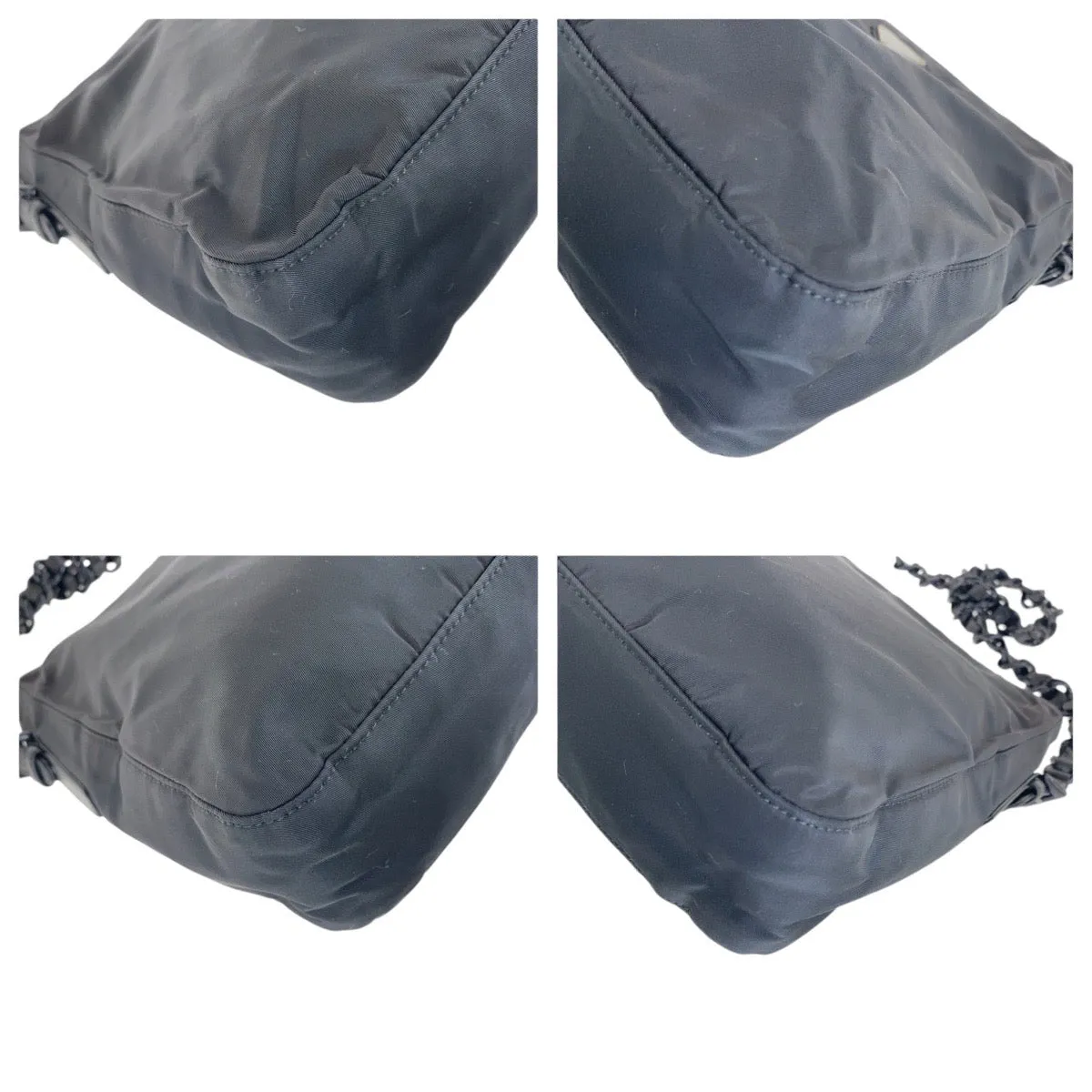 PRADA Shoulder Bag Nylon black Test Triangle With logo
