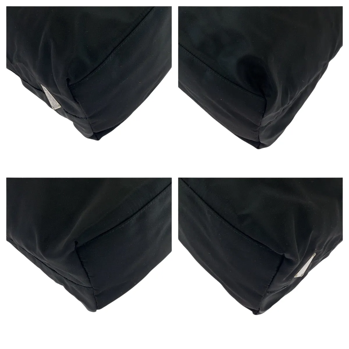 PRADA Shoulder Bag Nylon black Test Triangle With logo