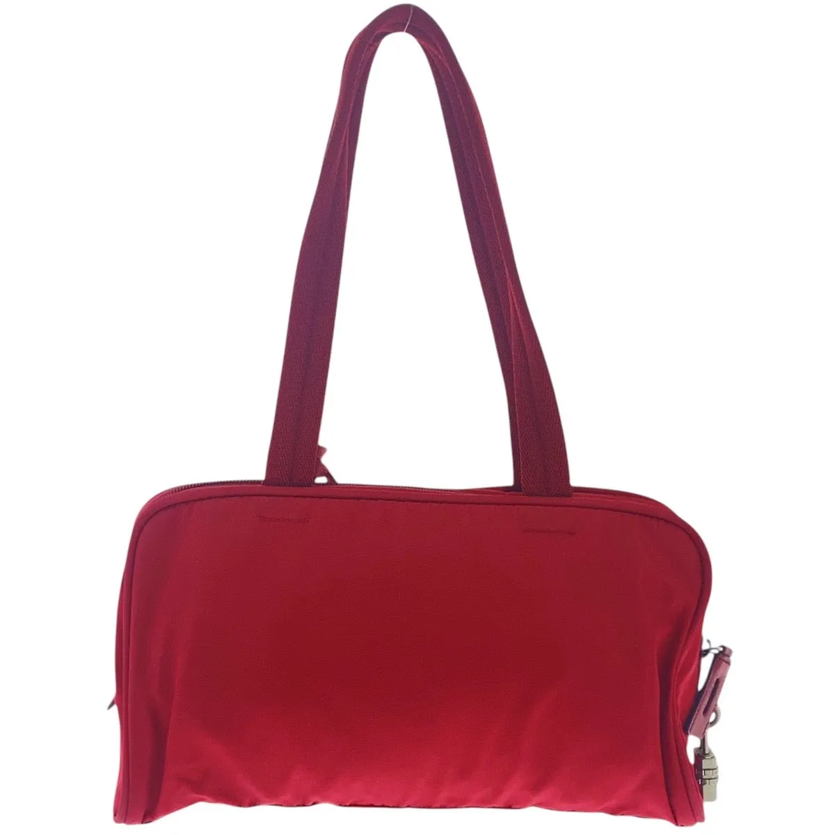 PRADA Shoulder Bag Nylon Red Test Triangle With logo