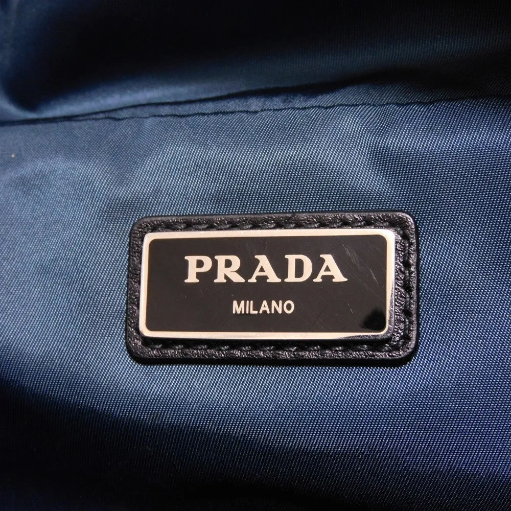 PRADA Sling bag 2VL004 Nylon Navy logo rubber waist pouch Shoulder Bag 018 Sports Tessuto Fanny Pack mens Used