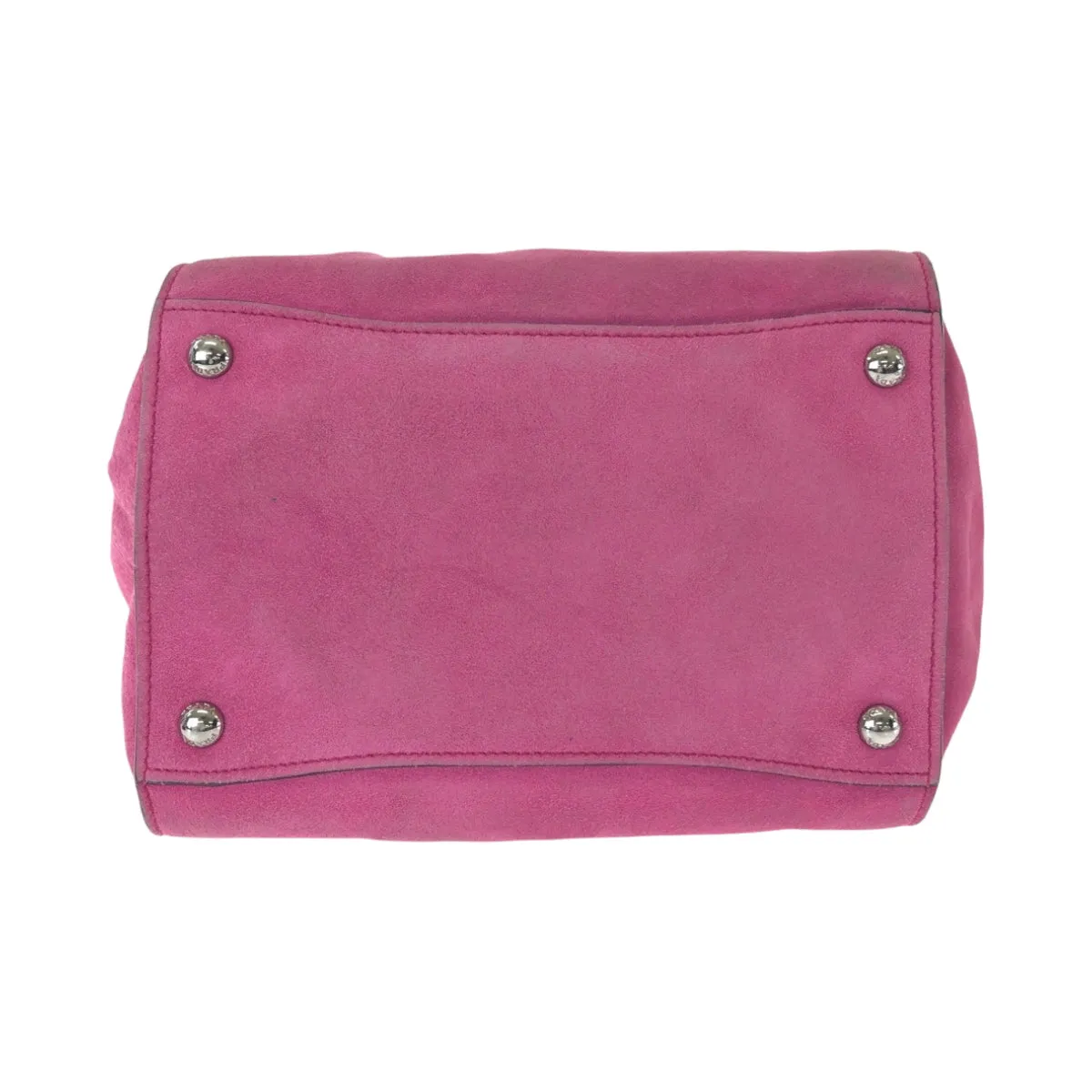 PRADA Tote Bag BN2625 Suede Pink SilverMetal Tote Bag Shoulder Bag Handbag Triangle With logo Women Used