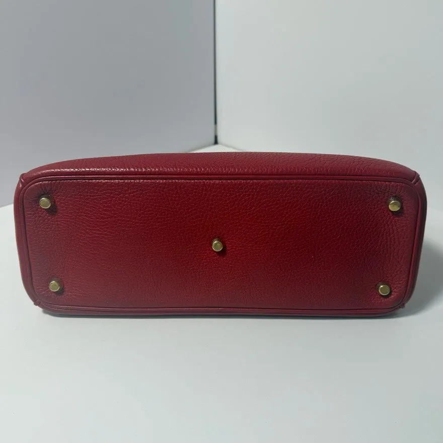 Preloved Christian Dior VIP Medium Red Leather Shoulder Bag