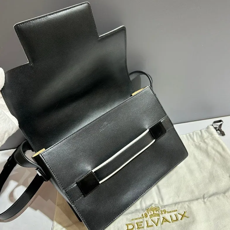 Preloved Delvaux Brillant Black Leather Shoulder Bag