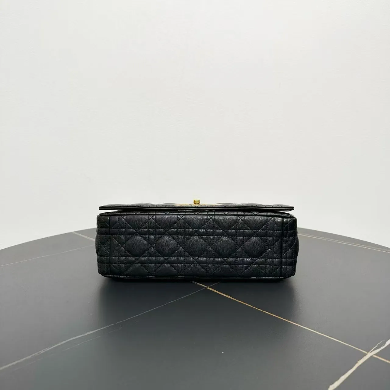 Preloved Dior Caro Black Quilted Leather Shoulder Bag