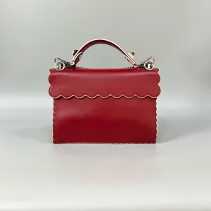 Preloved Fendi Kan I Red Leather Shoulder Bag 26*18*8cm XJ10867